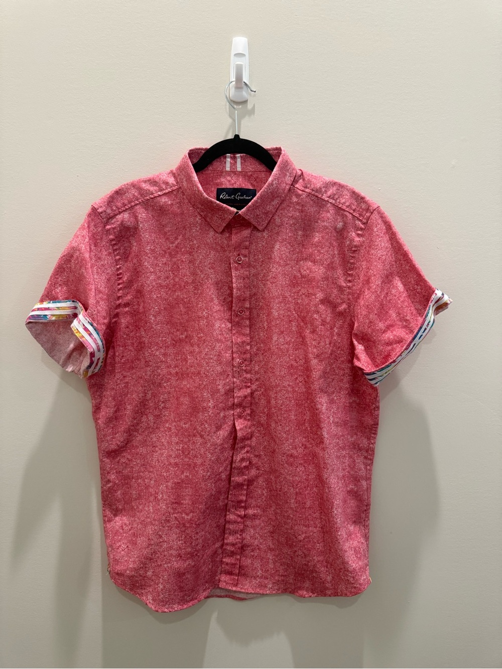 Robert Graham Washed Red Short-Sleeve Button-Down Shirt